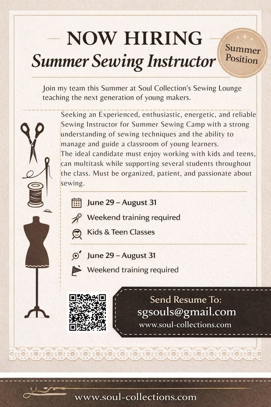 Summer Sewing Instructor